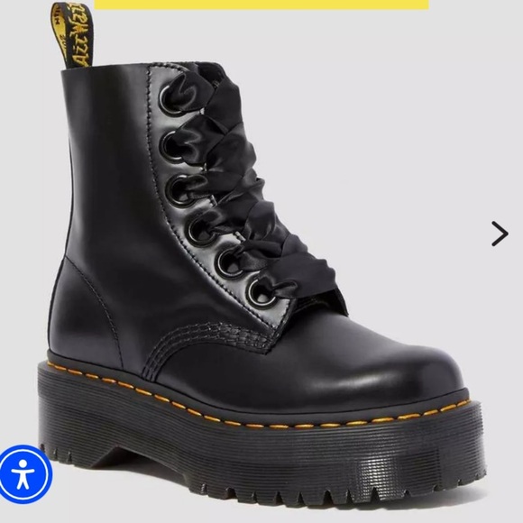 MOLLY WOMEN'S LEATHER PLATFORM BOOTS- size 5 - Picture 2 of 15